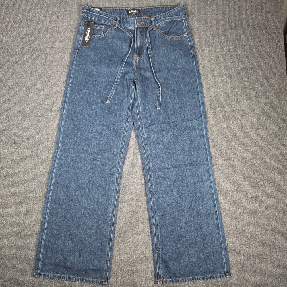 Buffalo Jeans Womens Size 4 Wide Leg High Rise Cotton Denim Blue Pants NWT